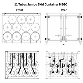 Contenedor de tubos gigantes de 11 tubos y 40 pies